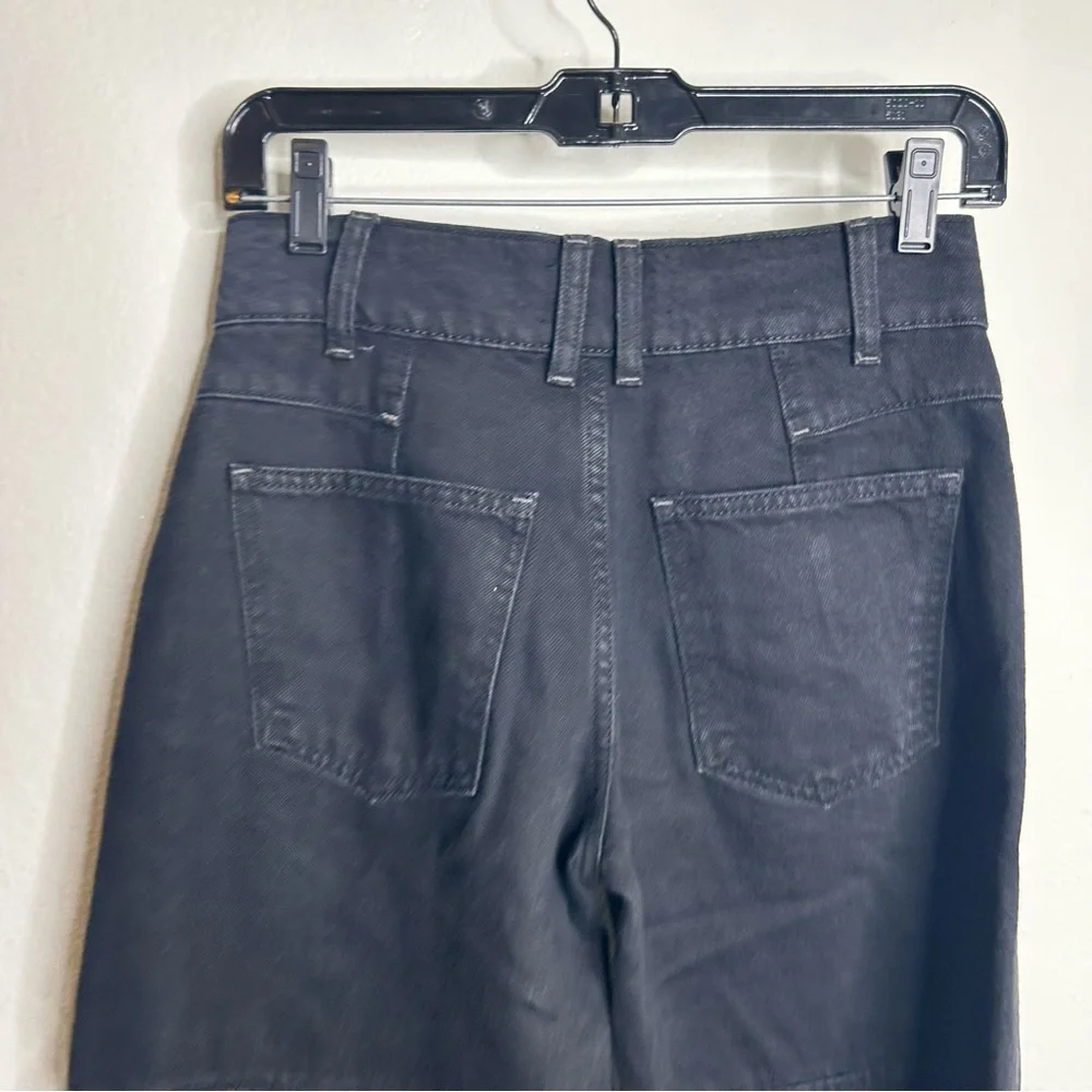 Free People 100% Cotton Black Benji Relaxed Wide Leg Jean Size 24